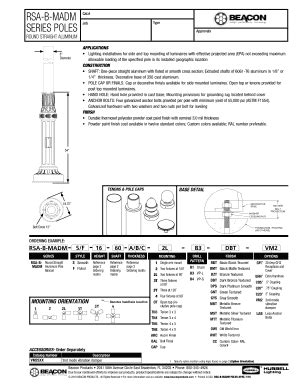 Fillable Online RSA B MADM Spec Sheet - Beacon Products Fax Email Print ...