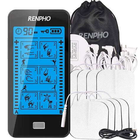 RENPHO TENS Unit Muscle Stimulator with Touchscreen, Rechargeable TENS ...