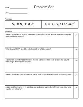 Image result for Free Fall Problem Solving