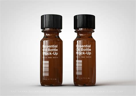 Essential Oils Bottle Mock-Up | Amber Glass Vial Bottle Mock-Up – The ...
