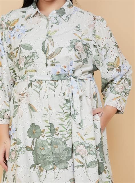 Buy Women Floral Schiffli Midi Dress Online at just Rs. 1799.0 ...