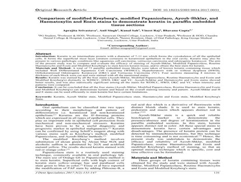 Comparison of modified Kreyberg's, modified Papanicolaou, Ayoub-Shklar ...