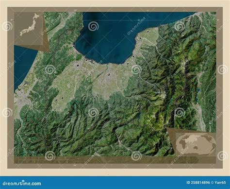 Toyama, Japan. High-res Satellite. Major Cities Stock Illustration - Illustration of division ...