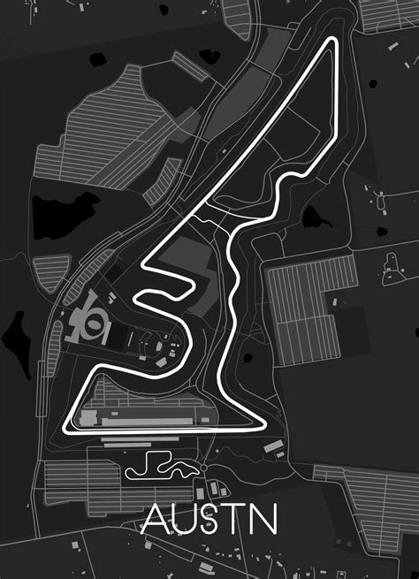Circuit of the Americas, Austin, Texas Track Map for Poster Wall Art ...