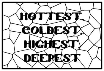 HOTTEST, COLDEST, HIGHEST, DEEPEST, Grade 2 Literature Activity, Grade ...