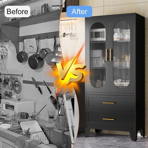 Erosoei 61.02”H Metal Pantry Storage Cabinet with India | Ubuy