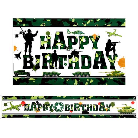 Buy 2 Pcs Camoue Birthday Party Backdrop Set Include Camoue Party ...