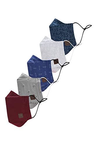Louis Philippe Men's cotton Cloth Face Mask (Pack of 5) (LPMSMRGBI28477 ...