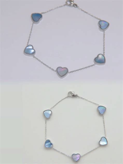 mini love heart bracelet ブルーシェル [260] | SASSY ANGEL