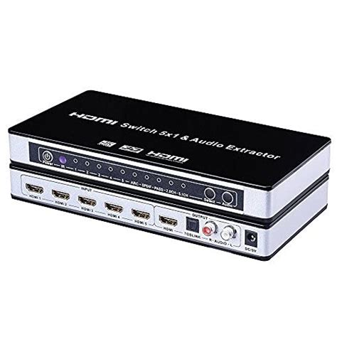 Tobo 5 x 1 HDMI Switch [Ultra HD 4K x 2K], Tobo 5 Ports HDMI Audio ...