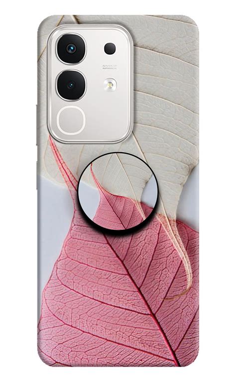 Buy White Pink Leaf iQOO Z10x 5G Pop Case at just Rs.169 – Casekaro