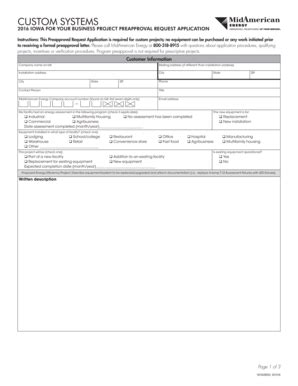 Fillable Online CUSTOM SYSTEMS - MidAmerican Energy Fax Email Print ...