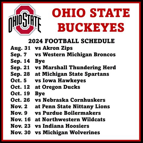 Ohio State Football Schedule Printable | FREE Printables