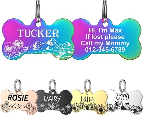 YEHANTI Hundemarke mit Gravur - Hundemarke Personalisiert mit Name, Telefonnummer und Adresse ...