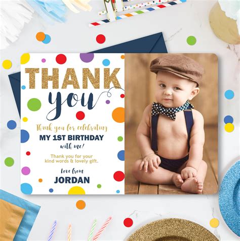 1st Birthday Thank You Cards