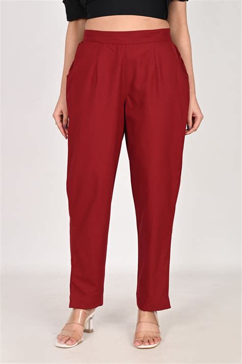Maroon Everyday Cotton Pant – Albelie