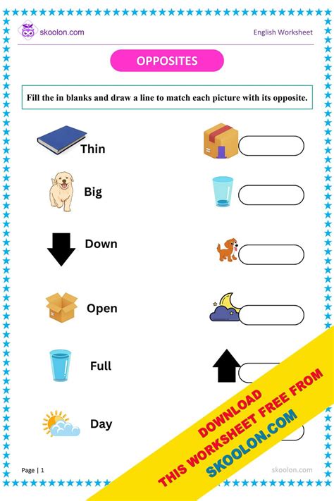 Opposite Words For Class 7 Worksheets - Free Math Worksheet Printable