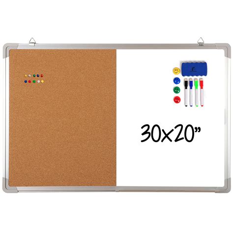 Buy Combination Whiteboard Bulletin Board Set - Dry Erase / Cork Board ...