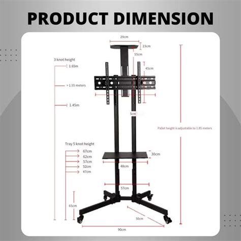 Buy Adjustable Rolling TV Stand (1500) for Home & Office Use – Robustt