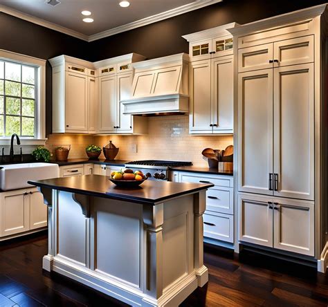 Trending Dark Floor White Cabinet Kitchen For Home Style