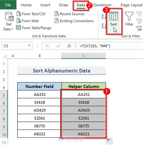 Image result for How to Sort Alphanumeric Values in Excel