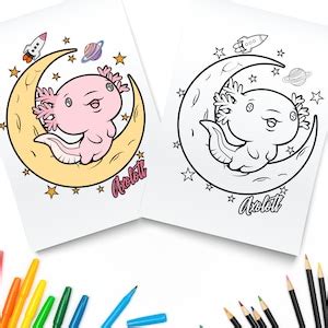 Buy Cute Axolotl Coloring Page / Digital Download / Axolotls Kawaii ...