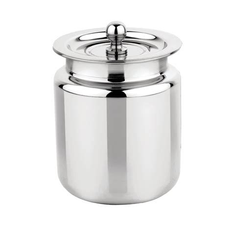 Stainless Steel Stello Ghee Pot, Oil Pot With Steel Lid | Prabhasteel