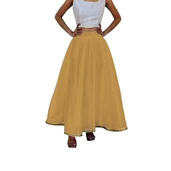 Buy ANANYA FASHION & CRAFTS HUB Solid Long Maxi Flared Skirt Dupion ...