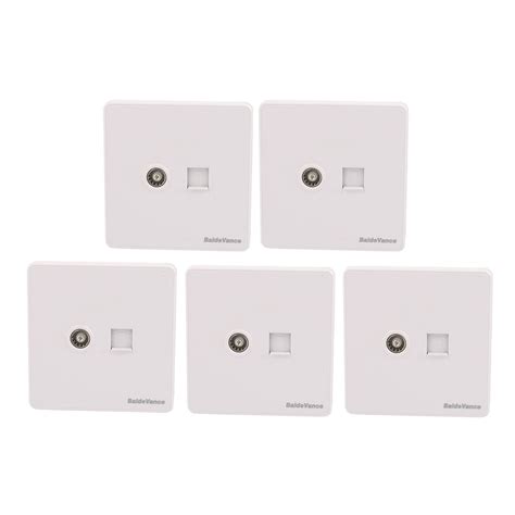 Generic 5pcs 86mmx86mm TV Socket to RJ45 Internet Connector Wall Outlet ...