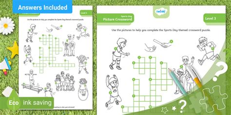 Sports Day Picture Crossword Puzzle - L3 - Twinkl Puzzled