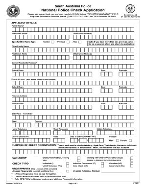 Sa Police Application - Fill and Sign Printable Template Online