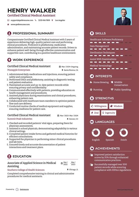 10+ Certified Clinical Medical Assistant Resume Samples & Templates for ...