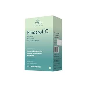 AVEIL Emotrol-C Resveratrol and Vitamin c Capsules for Skin - 30 ...