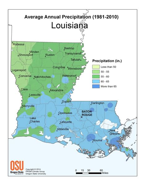 Annual Precipitation | Climate of Louisiana