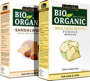 Indus Valley BIO Organic Multani Mitti & Sandalwood Face Pack Powder ...