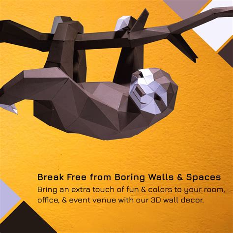 Buy Papercraft World 3D Paper Animal Wall & Art Decor - Pre-fold & Pre ...