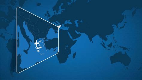 Location of Greece on the World Map with Enlarged Map of Greece with Flag. 23530376 Vector Art ...