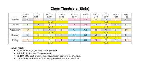 Timetable
