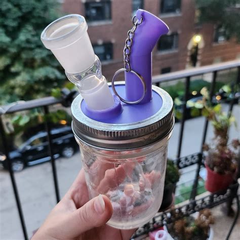 I made a 3d Printed Mason Jar bong adapter. You never heat the PLA ...