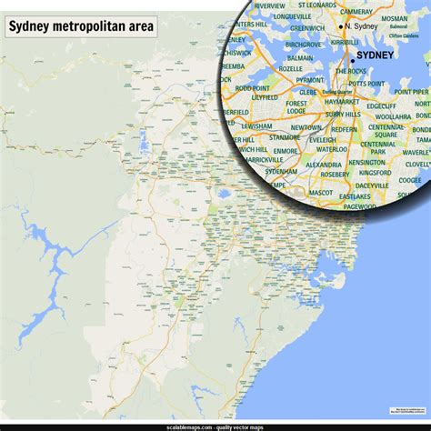 ScalableMaps: Vector map of Sydney (gmap regional map theme)