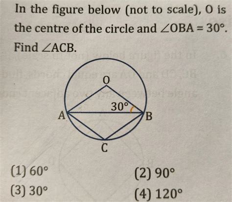 In the figure below (not to scale), O is the centre of the circle and ...