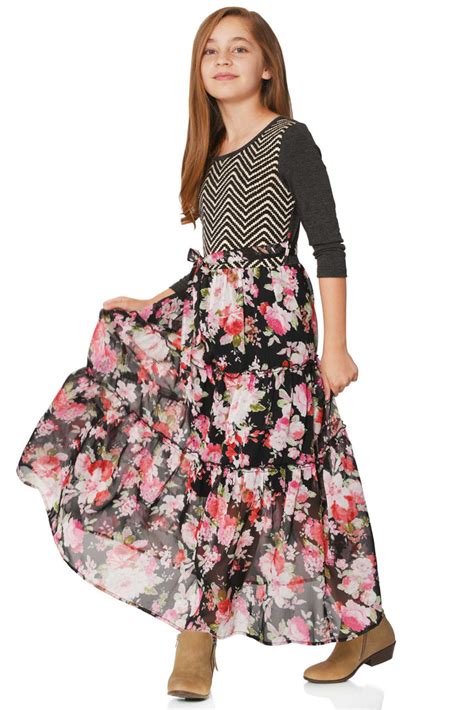 Buy girls long sleeve maxi dress - In stock