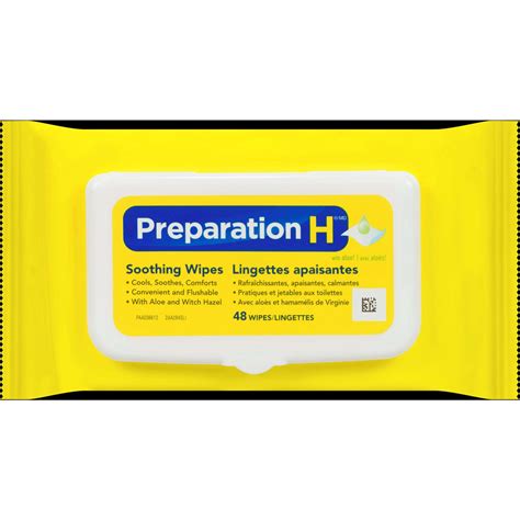 Preparation H Soothing Wipes, Aloe & Witch Hazel, Flushable, 48 Count ...
