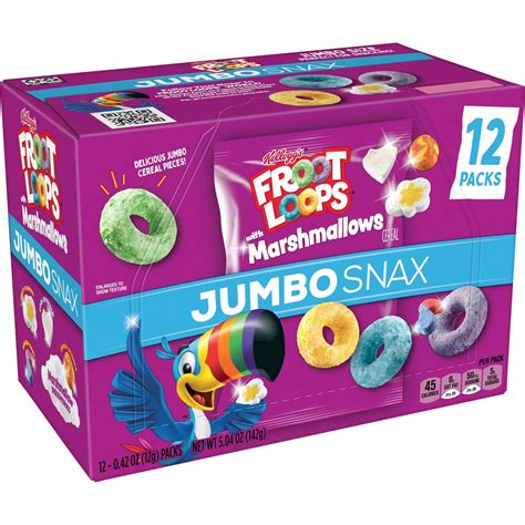 Buy Kellogg's Jumbo Snax Froot Loops Cereal Snacks, Lunch Box Snacks ...