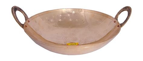 Pure Brass Shinee Silver Touch Design Kadhai Cooking & Serving 1500 ML ...