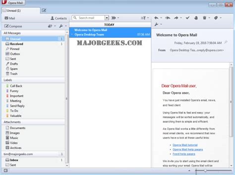 Image result for Opera Mail Client