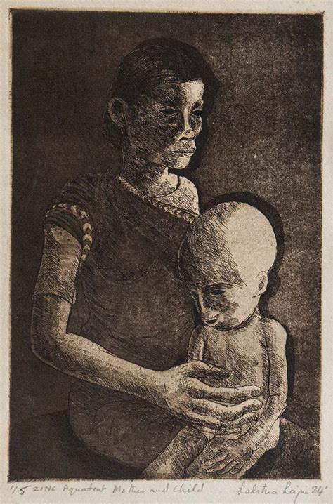 Lalitha Lajmi Zinc Aquatint (Mother And Child - 1984) | Prinseps