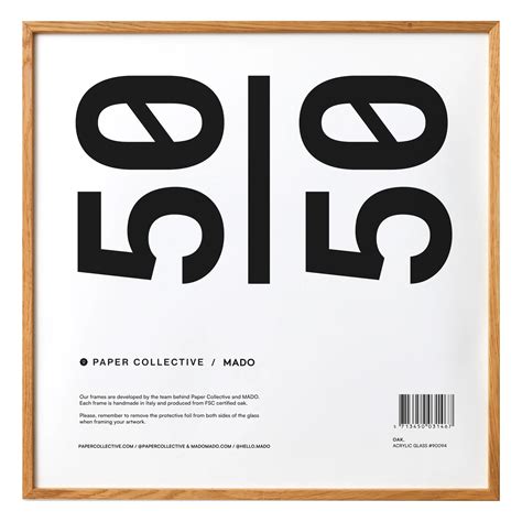 Paper Collective Frame, 50 x 50 cm, oak - acrylic glass | Pre-used ...