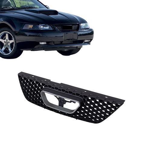Buy CarPartsDepot Front Matte Black Grille Assembly Grill With Bright ...
