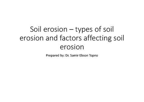 Types OF SOIL Erosion AND THE Affecting Factors - Soil erosion – types ...